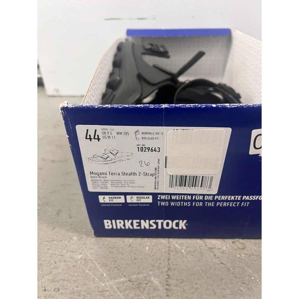 Birkenstock Mogami‎ Terra 1029643 Sandals Mens US 11 Black 2-Strap Comfort Slide